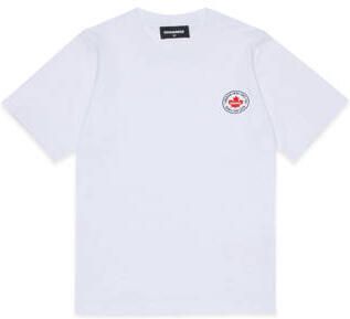 Dsquared2 T-shirt wit Jongens Katoen Ronde hals Effen