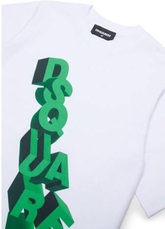 Dsquared2 T-shirt wit Jongens Katoen Ronde hals Printopdruk - Foto 3
