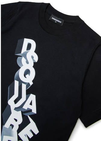 Dsquared2 T-shirt zwart Jongens Katoen Ronde hals Printopdruk - Foto 2