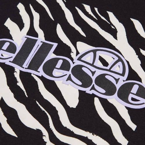 Ellesse T-shirt Bibbona met printopdruk zwart wit Meisjes Katoen Ronde hals 158-164 - Foto 3