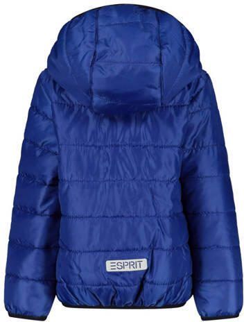 Esprit gewatteerde jas met jacquard hardblauw Jongens Polyester Capuchon 116-122