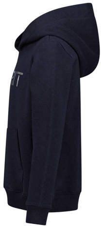 Esprit hoodie + T-shirt met logo donkerblauw wit Sweater Ecru Meisjes Katoen Capuchon 104-110 - Foto 4