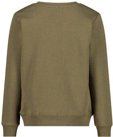 Esprit sweater met logo kaki groen Logo 164 | Sweater van