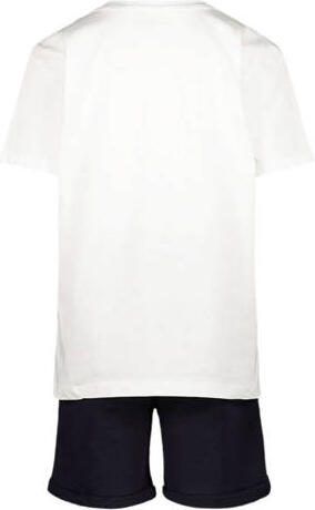 Esprit T-shirt + short met logoprint wit zwart Shirt + broek Jongens Katoen Ronde hals 152 - Foto 3