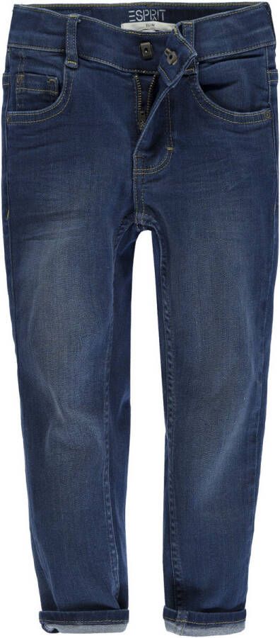 Esprit slim fit jeans blue dark denim Blauw Jongens Stretchdenim Effen 104
