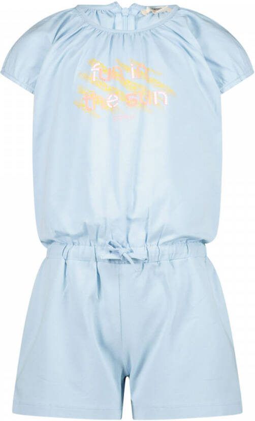 Esprit playsuit met printopdruk lichtblauw Meisjes Stretchkatoen Ronde hals 116-122