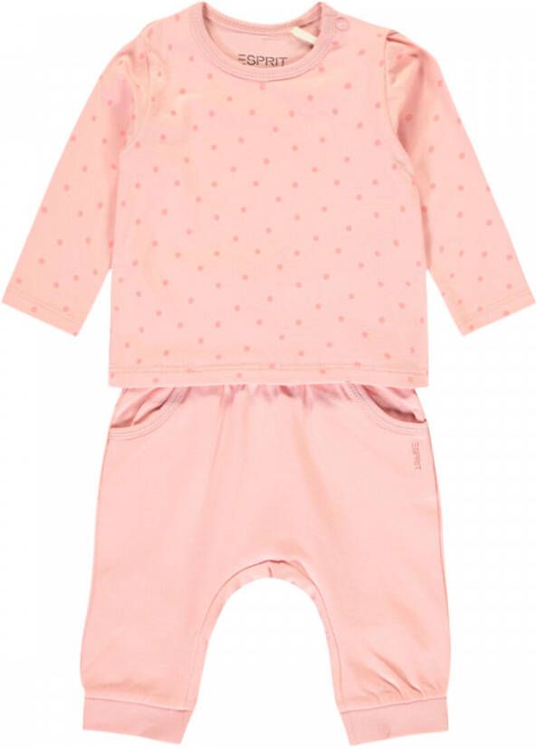 Esprit longsleeve + broek roze Shirt + broek Meisjes Stretchkatoen Ronde hals 50