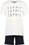 Esprit T-shirt + short met logoprint wit zwart Shirt + broek Jongens Katoen Ronde hals 164 - Thumbnail 1