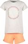 Esprit T-shirt + short lichtgrijs melange oranje Shirt + broek Meisjes Stretchkatoen Ronde hals 128 - Thumbnail 1