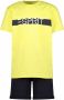 Esprit T-shirt + short met logo geel donekrblauw Shirt + broek Jongens Katoen Ronde hals 104-110 - Thumbnail 1