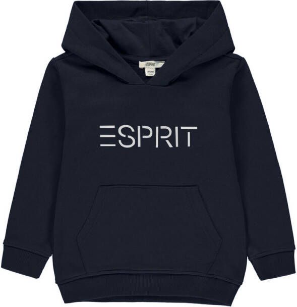 Esprit hoodie met logo donkerblauw Sweater Logo 140