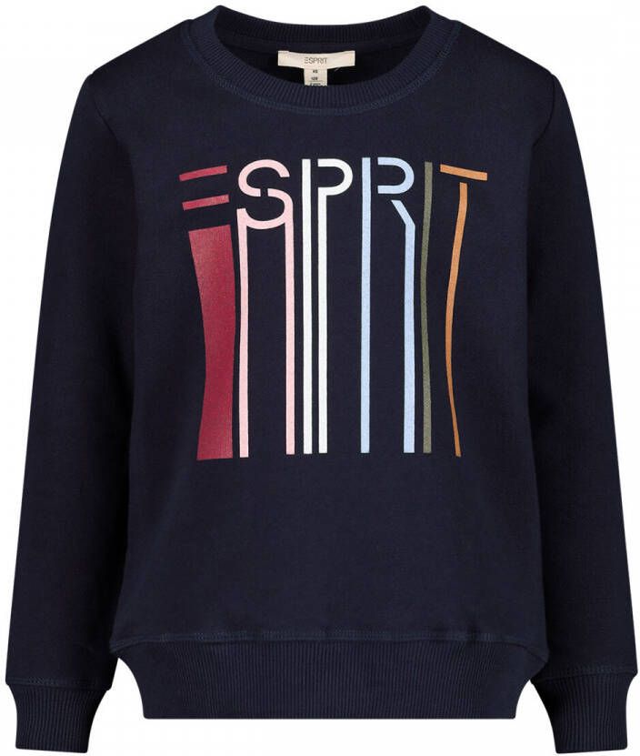 Esprit sweater met logo donkerblauw Logo 128 | Sweater van