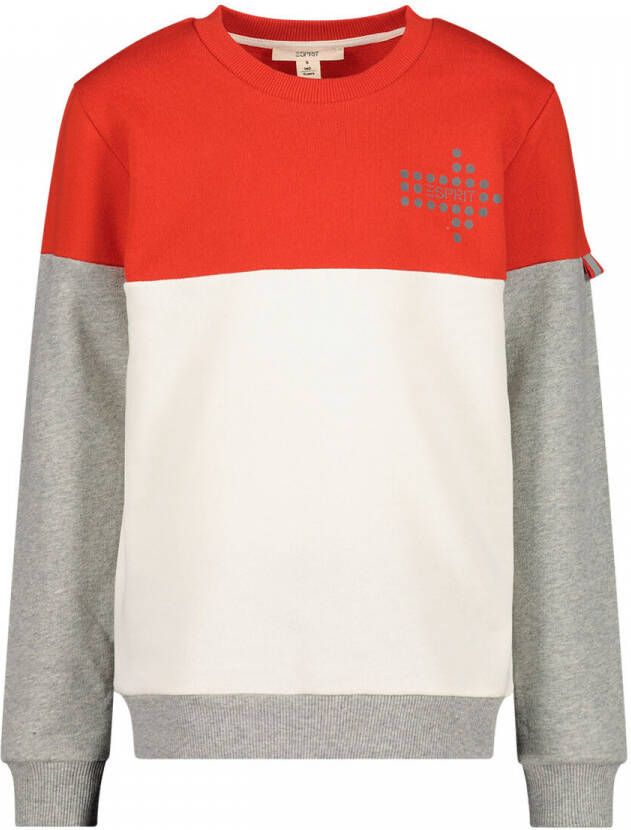 Esprit sweater met printopdruk rood Meisjes Katoen Ronde hals Printopdruk 140