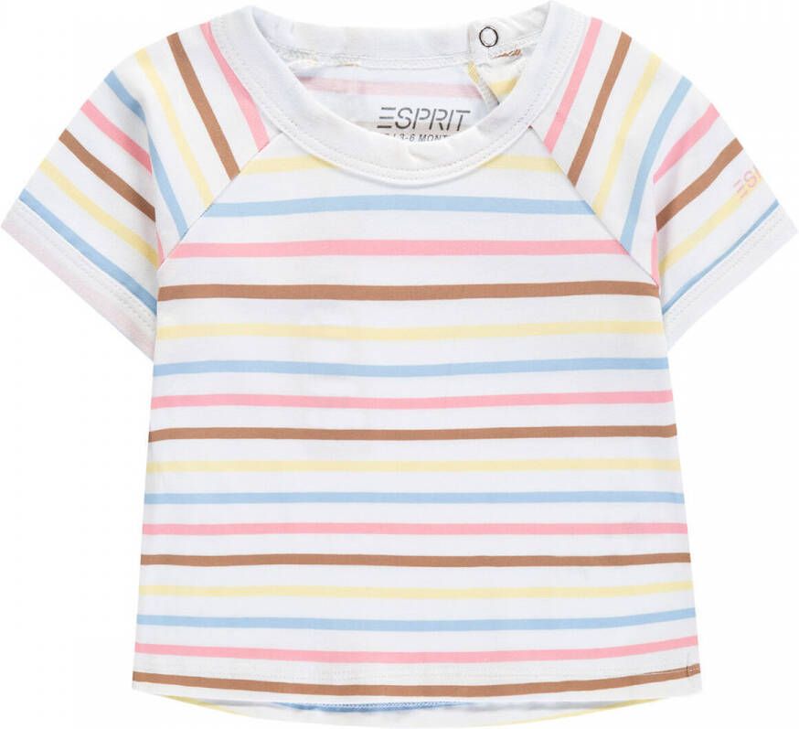 Esprit baby gestreept T-shirt met biologisch katoen wit multicolor Meisjes Katoen (biologisch) Ronde hals 74