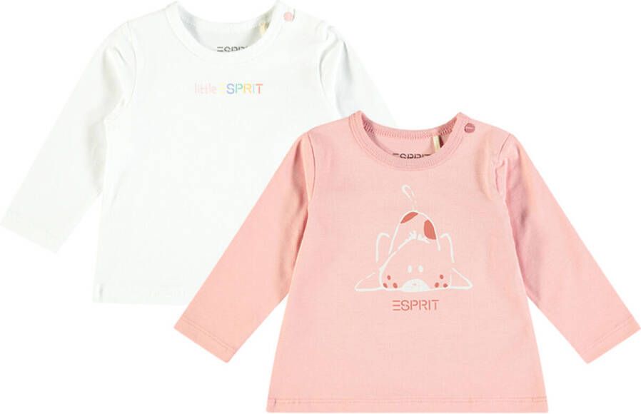 Esprit baby longsleeve met printopdruk roze Katoen Ronde hals 86