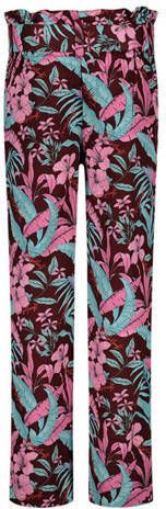 29FT straight fit broek met all over print paars roze blauw Meisjes Viscose 128-134