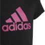 Adidas Sportswear T-shirt zwart roze Meisjes Katoen Ronde hals Logo 152 - Thumbnail 3