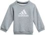 Adidas Sportswear joggingpak grijs melange wit zwart Trainingspak Fleece Ronde hals 104 - Thumbnail 3