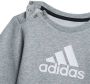 Adidas Sportswear joggingpak grijs melange wit zwart Trainingspak Fleece Ronde hals 104 - Thumbnail 5