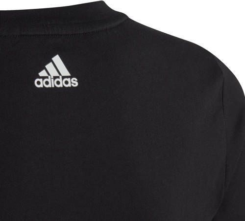 Adidas Sportswear T-shirt zwart wit Meisjes Katoen Ronde hals Logo 128