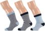 Apollo gestreepte sokken set van 6 grijs blauw Jongens Stretchkatoen 92 98 - Thumbnail 2