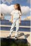 Blue Rebel gestreept T-shirt ecru oranje Meisjes Katoen Ronde hals Streep 110 116 - Thumbnail 2