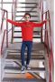 B.Nosy hoodie B.TODAY met printopdruk rood Sweater Jongens Sweat (duurzaam) Opstaande kraag 158 164 - Thumbnail 3