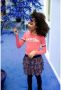 B.Nosy gebloemde rok donkerblauw groen roze - Thumbnail 5