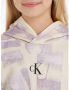 Calvin Klein hoodie met all over print zand lila Sweater Beige Meisjes Katoen (duurzaam) Capuchon 128 - Thumbnail 3