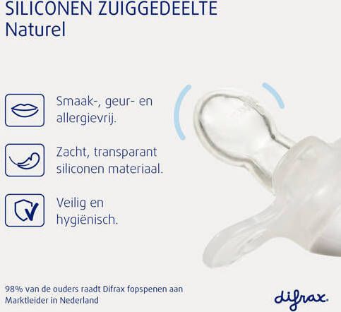 Difrax Fopspeen Beige 0-6 maand (2 stuks) | Fopspeen van