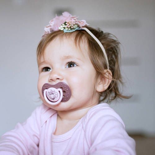 Difrax LOVI Dynamische Fopspeen 6 tot 18 Maanden Roze & Paars