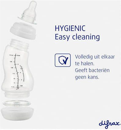 Difrax S-Babyfles Natural 250 ml Anti Koliek Oranje