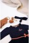 Dirkje newborn baby jurk + legging + hoofdband donkerblauw roze - Thumbnail 6
