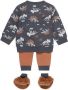 Dirkje newborn baby sweater + broek + sokken donkerblauw bruin - Thumbnail 6