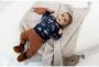 Dirkje newborn baby sweater + broek + sokken donkerblauw bruin - Thumbnail 8