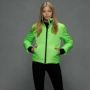 ELLE CHIC gewatteerde winterjas van gerecycled polyester neon groen zwart Meisjes Gerecycled polyester (duurzaam) Opstaande kraag 170-176 - Thumbnail 2