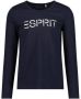 Esprit longsleeve met logo blauw Meisjes Katoen Ronde hals Logo 104-110 - Thumbnail 2