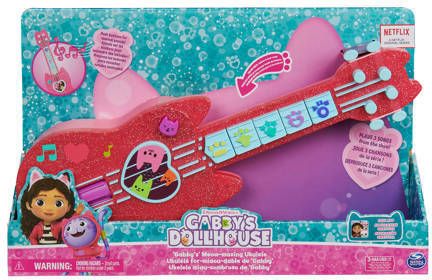 Gabby's Dollhouse Gabby's Poppenhuis Gabby's Miauw-eldig Ukulele met muziek en geluiden Muzikaal speelgoed