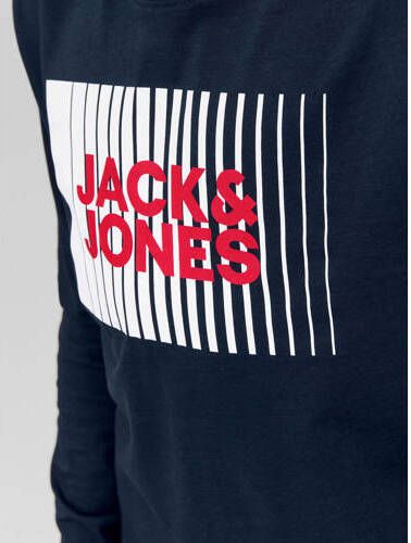 jack & jones JUNIOR longsleeve JJECORP van katoen donkerblauw Logo 152