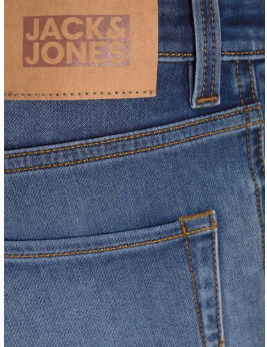 jack & jones JUNIOR regular fit jeans bermuda JJIRICK stonewashed Denim short Blauw Jongens Stretchdenim 128