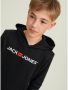 Jack & jones JUNIOR hoodie JJECORP met logo zwart Sweater Logo 152 - Thumbnail 7