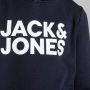 Jack & jones JUNIOR hoodie JJECORP met logo donkerblauw wit Sweater Jongens Katoen Capuchon 128 - Thumbnail 4