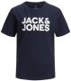 Jack & jones JUNIOR t-shirt set van 2 donkerblauw wit Jongens Katoen Ronde hals 128 - Thumbnail 6