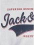 Jack & jones JUNIOR T-shirt JJELOGO met tekst wit Jongens Katoen Ronde hals 140 - Thumbnail 7