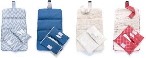 KipKep Napper combi: verschoonmatje + luieretui silver grey Zilver All over print