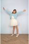 Le Chic jurk SYMPHONY met plooien offwhite Wit Meisjes Polyester Ronde hals 140 - Thumbnail 3