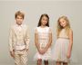 Le Chic jurk SYM met plooien champagne Goud Meisjes Polyester Ronde hals 116 - Thumbnail 4