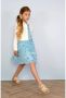 Le Chic jurk SYMPHONY met plooien lichtblauw Meisjes Polyester Ronde hals 104 - Thumbnail 2