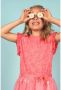 Le Chic gebloemde jurk SQUID warmroze wit geel Meisjes Katoen Ronde hals 164 - Thumbnail 3