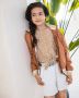 Like Flo zomerjas met all over print bruin Meisjes Polyester Capuchon All over print 128 - Thumbnail 3